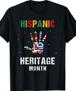 Hispanic Heritage Month Hands Latino Country Flags Shirt