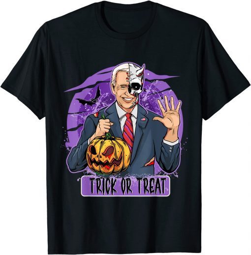 Classic Halloween Trick or Treat Funny Joe Biden Pumpkin T-Shirt