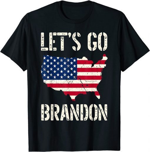 2021 Anti Joe Biden Let's Go Brandon Tee Conservative Anti Liberal US Flag T-Shirt