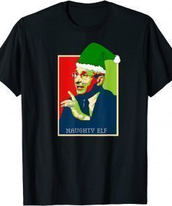 Official Ugly Christmas Sweater Naughty Elf Fauci Pro USA Anti Biden T-Shirt