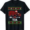 Classic Tia Bear Santa Red Plaid Family Pajamas For Christmas T-Shirt