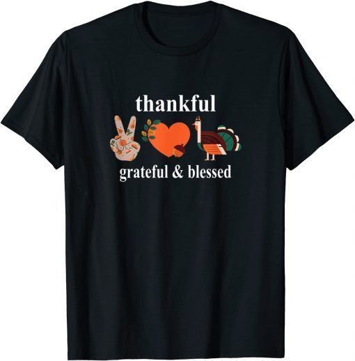 Thanksgiving Women Peace Love Thanksgiving Classic T-Shirt