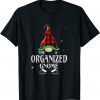 2021 Organized Gnome Buffalo Plaid Matching Family Christmas T-Shirt