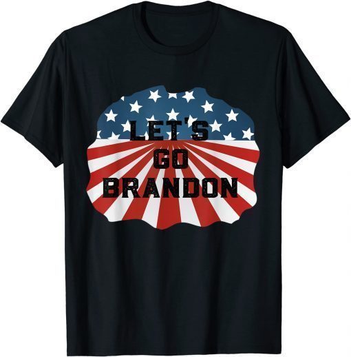 T-Shirt Let's go Brandon USA Flag For Men And Women, Black And White