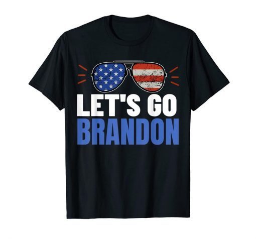Official Let's Go Brandon Flag Sunglasses Funny Anti Bien Club T-shirt