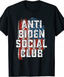 2021 Anti Biden Social Club American Flag Retro Vintage T-Shirt