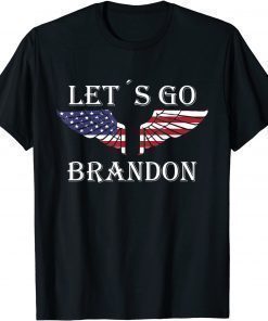 Let´s Go Brandon American Flag US Angel Wings Unisex T-Shirt