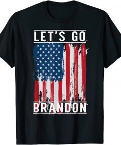 2021 Let's Go Brandon Conservative Anti Liberal US Flag Tee Shirts