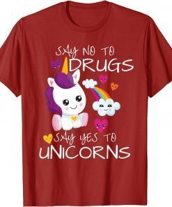 Red Ribbon Week Kids Youth Say No Say Yes To Unicorns Gift TShirt