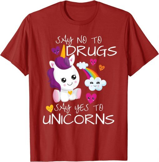 Red Ribbon Week Kids Youth Say No Say Yes To Unicorns Gift TShirt