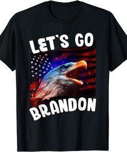 Funny Impeach 46 Let's Go Brandon Tee Conservative Anti Liberal US Flag T-Shirt