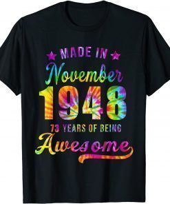 Happy 11th Birthday Decoration Made In November 1948 Shirts Tee Shirt