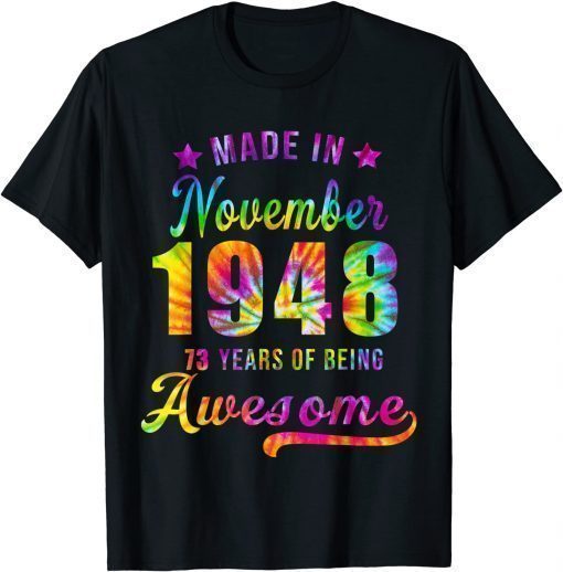 Happy 11th Birthday Decoration Made In November 1948 Shirts Tee Shirt