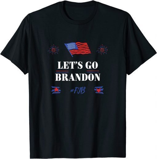 T-Shirt Let's Go Brandon Tee Conservative Anti Liberal US Flag