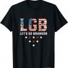 Funny Vintage Retro LGB Let's Go Brandon Anti Biden Chant USA Flag T-Shirt