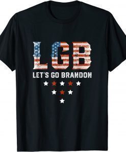 Funny Vintage Retro LGB Let's Go Brandon Anti Biden Chant USA Flag T-Shirt