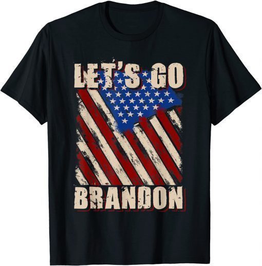 Impeach Fuck Biden Let's Go Brandon Tee Conservative Anti Liberal US Flag T-Shirt