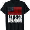 Let's Go, Let's Go Brandon Let's Go Brandon Joe Biden Red Distressed US Flag Vintage T-Shirt