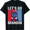 TShirt Vintage Cat In A Suit Let's Go Brandon Meme