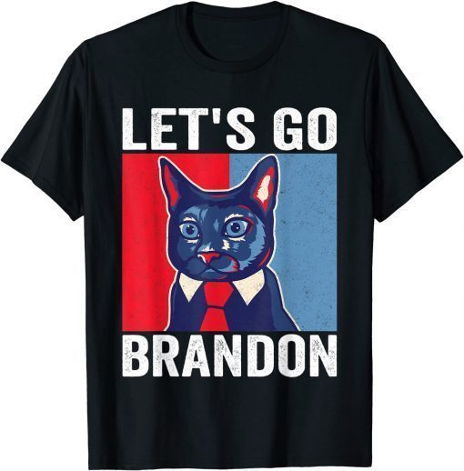 TShirt Vintage Cat In A Suit Let's Go Brandon Meme