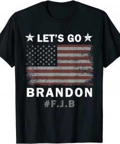 Official Mens Let's Go Brandon Tee Conservative Anti Liberal US Flag T-Shirt
