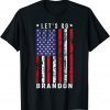 Funny Let's Go Brandon American Flag retro vintage with US flag T-Shirt