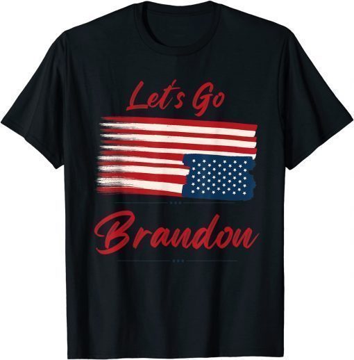 Classic Let's Go Brandon Tee Conservative Anti Liberal US Flag Gift Tee Shirt