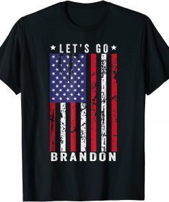 Funny Let's Go Brandon American Flag retro vintage with US flag T-Shirt