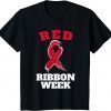 Kids We Wear Red Fo Red ribbon week Awareness Tee Shirts