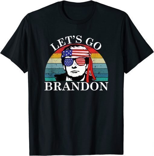 Classic Let's Go Brandon Tee Conservative Anti Liberal US Flag Retro T-Shirt