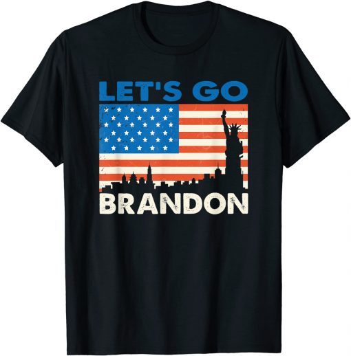 2021 Fjb Chant Let's Go Brandon American Flag Impeach Biden Anti Liberal T-Shirt