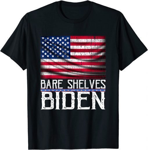 T-Shirt Bare Shelves Biden Conservative Liberal Impeach USA Flag