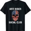 T-Shirt Anti Biden Social Club with American Flag Skull
