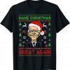 T-Shirt Make Christmas Great Again Funny Joe Biden Santa Hat Knitted