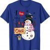 2021 Grandma I love Being A Oma Snowman Christmas Xmas Gift Shirts