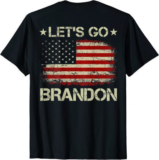 Impeach 46 Let's Go Brandon Vintage American Flag Patriotic on back T-Shirt