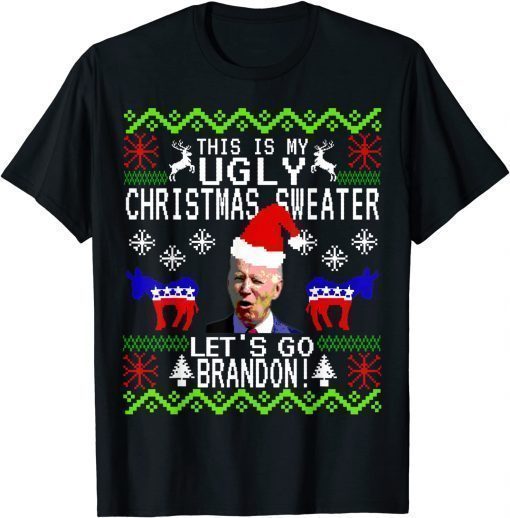 2021 Let's Go Brandon Shirt Ugly Christmas Anti Biden Pro America T-Shirt