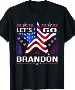 2021 Let's Go Brandon Conservative Anti Liberal US Flag T-Shirt