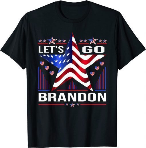 2021 Let's Go Brandon Conservative Anti Liberal US Flag T-Shirt