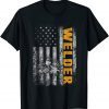 Official Mens Patriotic Welder For Men Funny Welding American Flag T-Shirt