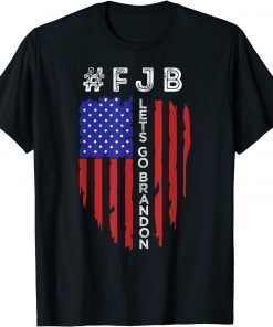 Impeach 46 Let's Go Brandon Tee Conservative Anti Liberal US Flag T-Shirt