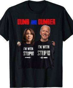 Funny Dumb And Dumber I'm With Stupid Funny Anti Biden T-Shirt