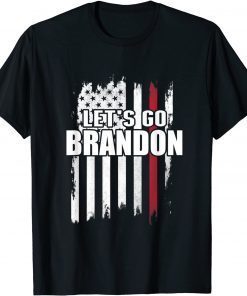 Let's Go Brandon Conservative Anti Liberal USA Flag JB Chant Unisex Tee Shirt