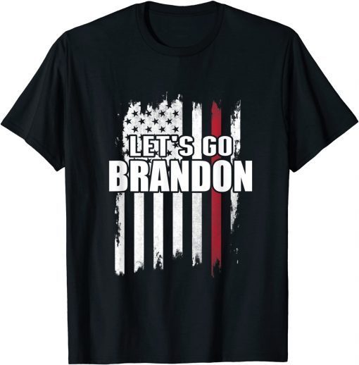 Let's Go Brandon Conservative Anti Liberal USA Flag JB Chant Unisex Tee Shirt