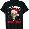 2021 Happy Christmas Funny Joe Biden Santa Hat Xmas Snowflake T-Shirt