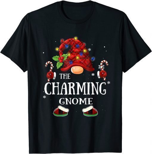 Matching Family Funny The Charming Gnome Christmas Group 2021 T-Shirt