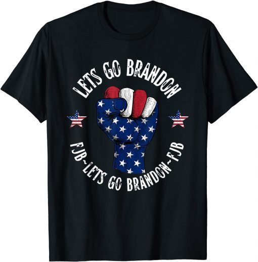 Strong Vintage Let’s Go Brandon Fist Hand Flag American T-Shirt