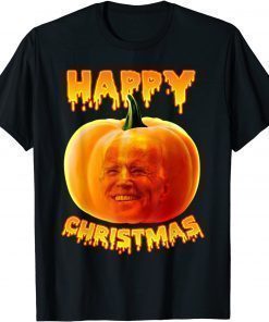 Classic Halloween 2021 Pumpkin Happy Christmas Anti Joe Biden T-Shirt