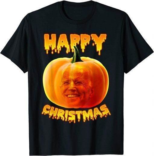Classic Halloween 2021 Pumpkin Happy Christmas Anti Joe Biden T-Shirt