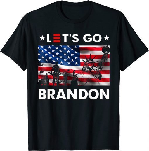 2021 Let's Go Brandon Joe Biden Impeach 46 USA Flag T-Shirt